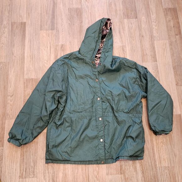 Vtg Casual Club Aztec Southwestern Jacket Mens L Reversible Windbreaker Fleece - Picture 7 of 10